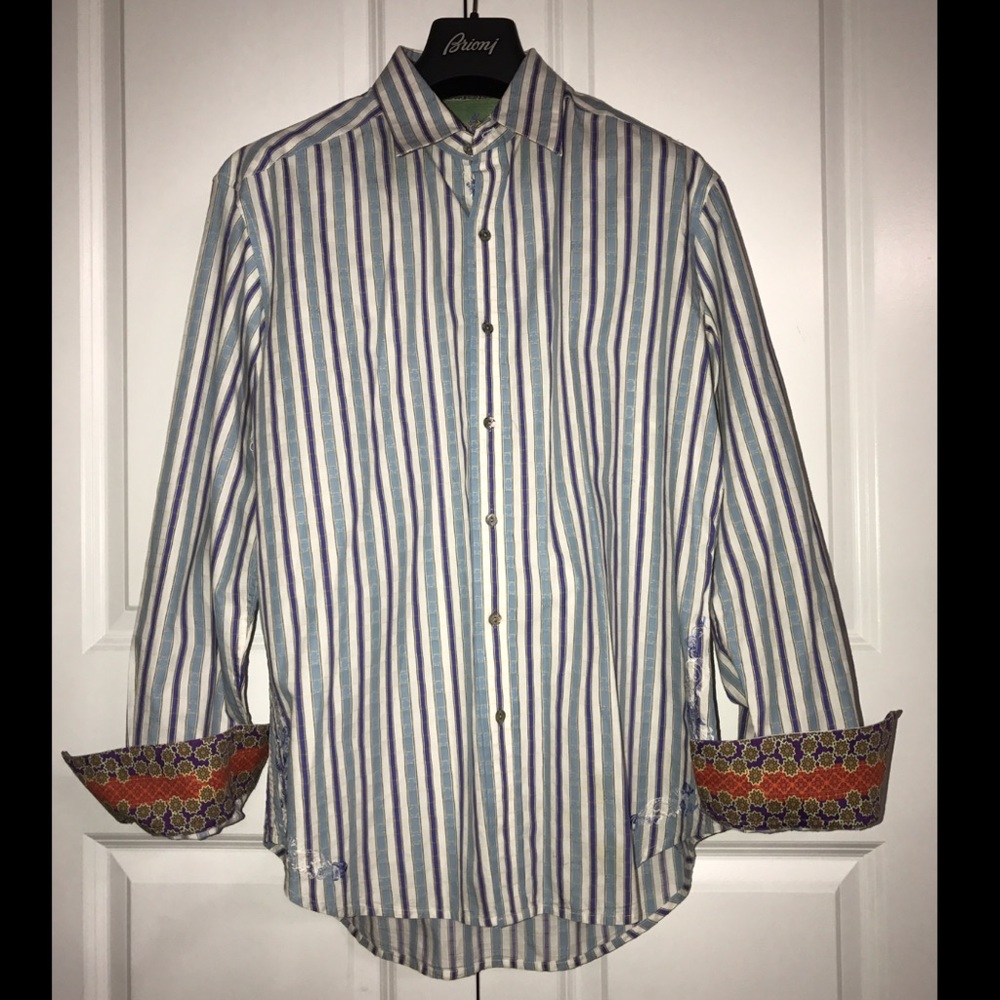 Robert Graham Shirt Mens Button Down Size L
